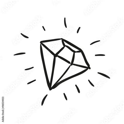 Hand Drawn Diamond Doodle Illustration