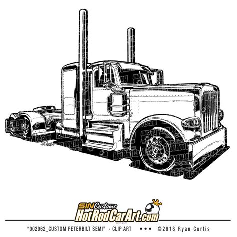 Peterbilt Truck Coloring Pages Sketch Coloring Page