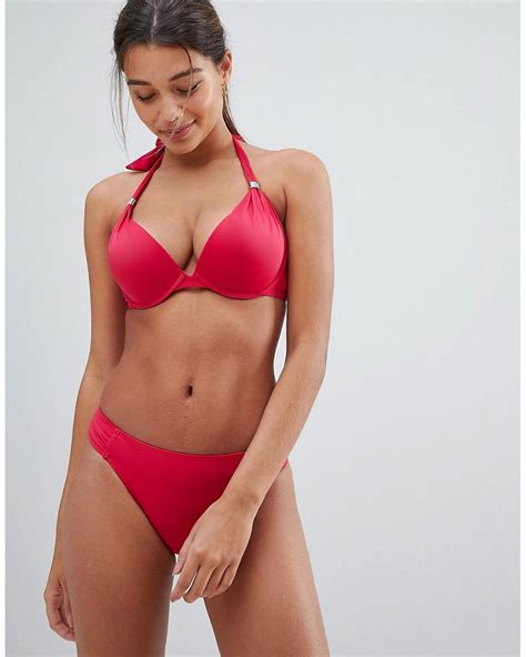 Dorina Red Super Push Up Bikini Top Lyst Canada