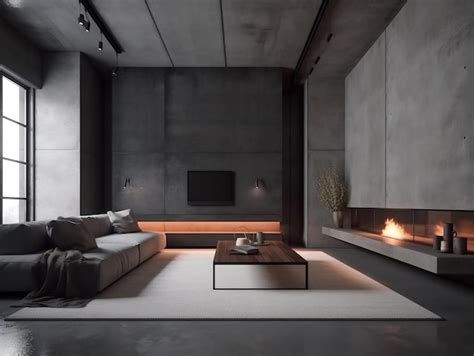 Premium AI Image | Modern living room with fireplace