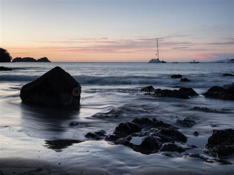 Sunset At Playa Hermosa Beach In Costa Rica Stock Image Image Of