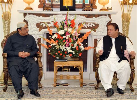 President Zardari Meets Nawaz Sharif Promises Support