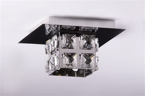 Lustre Plafon Quadrado Cristal Transparente Quadrado Iluminamundo