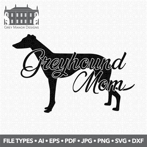 Greyhound Mom 1 Color Printable Cuttable File Types Ai Etsy 日本