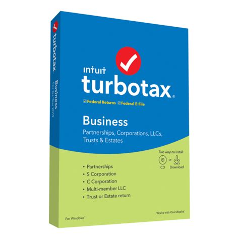 Intuit Turbotax Business Federal Efile For Pc Officesupply