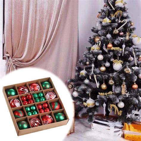 44pcs Christmas Balls Ornaments Ornament Set Christmas Ornaments