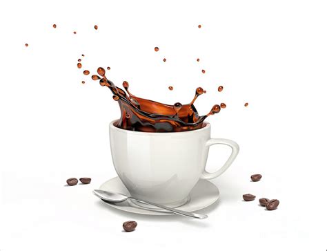 Coffee Splash In A Cup On Saucer By Science Photo Library