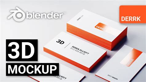 3D Business Card Mockup In Blender 2 8 YouTube