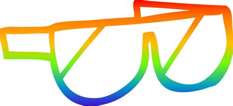 rainbow gradient line drawing cartoon sunglasses 9950280 Vector Art at ...