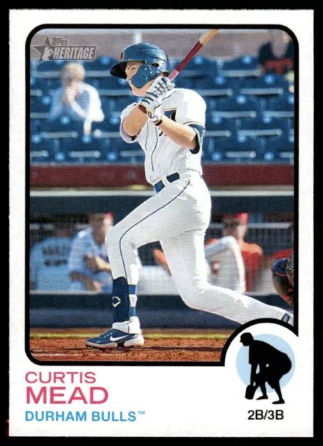 2022 TOPPS HERITAGE Minor League Blue Border Curtis Mead RC Durham