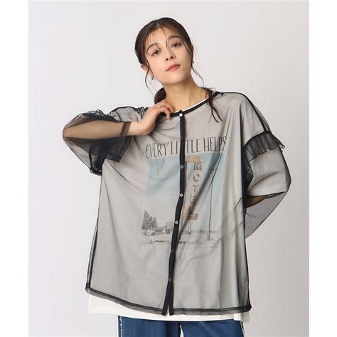 キューティーブロンド Cutie Blonde 前後2WAYプラスするだけでサマになる チュールレイヤードトップス ブラック 019 ファッション通販 MAGASEEK マガシーク