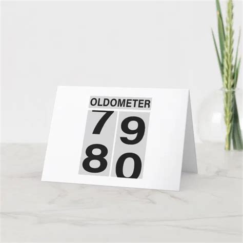 80th Birthday Oldometer Thank You Card Zazzle