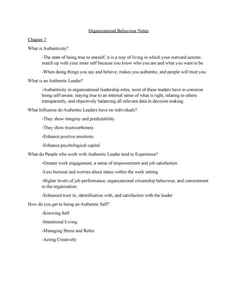 Organizational Behaviour Sample Exam Questions 5