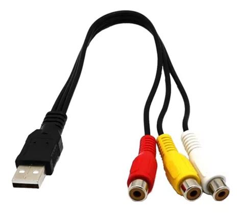 Usb Macho Para 3 Rca Fêmea Av Adapter Converter Adapter Frete grátis