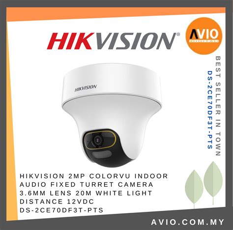 Hikvision 2MP ColorVu Indoor Audio Fixed Turret Camera 3 6mm Lens 20m