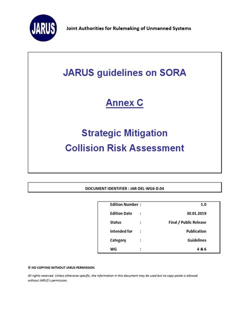 Jar Doc 06 Jarus Sora Annex C V1 0 Pdf Unmanned Aerial Vehicle Risk