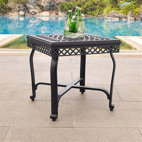 Portofino Cast Aluminum End Table Black D Co6204 Bk