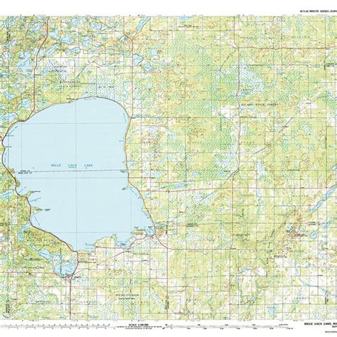 Mille Lacs Lake Map Print Etsy