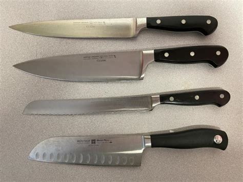 Four Wusthof Dreizack Kitchen Knives