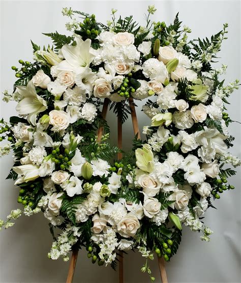 White Floral Wreath In La Habra Ca Louis Gardens Florist