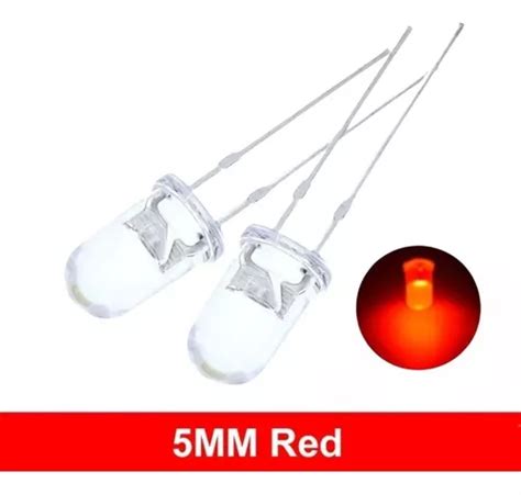 Diodo Led 5mm Rojo Alto Brillo Pack 20 Unidades Leds MercadoLibre