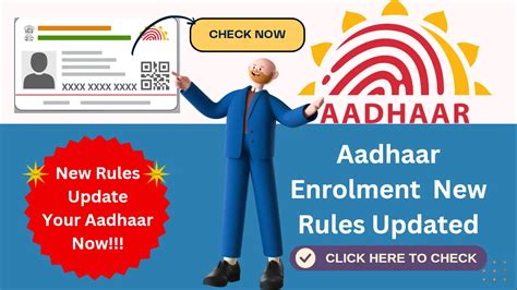 Aadhaar Enrolment And Updation New Rules Updated