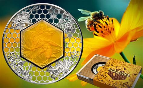 FILIGREE BEE 2 Oz Silver Coin 5 Solomon Islands 2023 Gold Silver