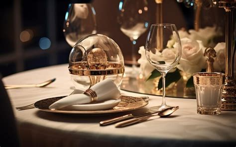 Premium Ai Image Luxury Tableware Beautiful Table Setting In Restaurant