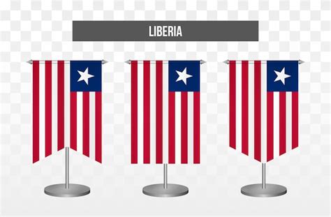 Premium Vector Realistic Vertical 3d Vector Illustration Desk Flags Of Liberia Isolated