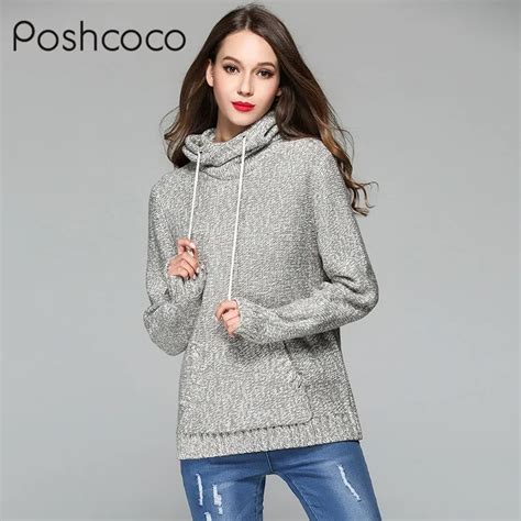 Poshcoco Casual Kintted Sweaters 2018 Autumn Winter Simple Style