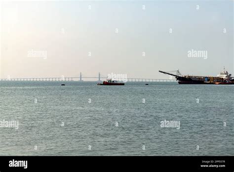 View Of Penang Bridge Connecting George Town Penang Island And