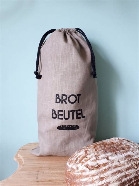 Brotbeutel Leinen Brotbeutel mit Aufdruck Leinenbeutel für Brot