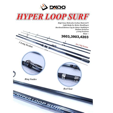 Jual Joran Laut Sambung 3 Daido Hyper Loop 360 390 420 Carbon Bonus