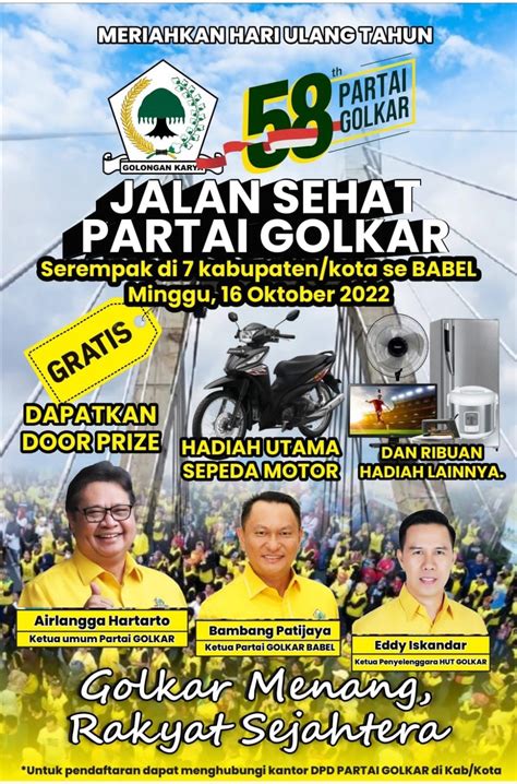 Jalan Sehat Partai Golkar Di Kabupaten Basel Bateng Dan Bangka Hibur