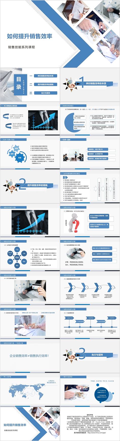 简约如何提升销售效率销售技能系列培训课程ppt模板 椰子办公