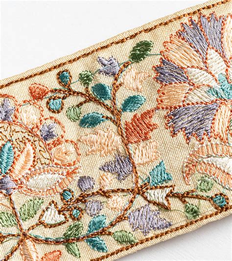 Nude Thread Embroidered Border Lace Trimss India