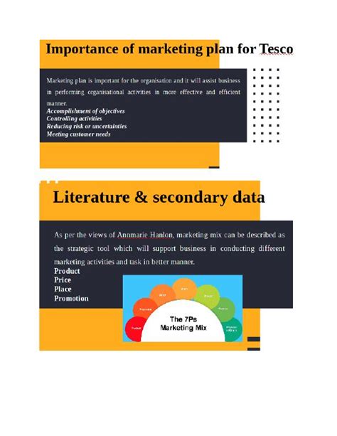 Marketing Plan For Tesco Desklib