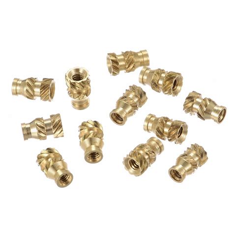 Uxcell Knurled Insert Nut M X Mm L X Mm Od Female Thread Brass