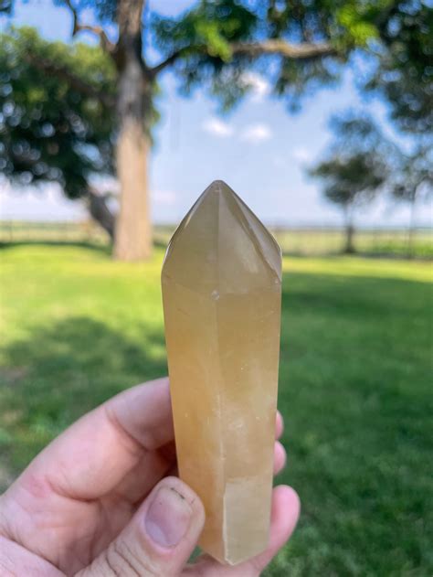 Stunning Honey Calcite Calcite Tower Crystal Tower Honey Etsy