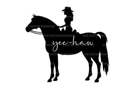 Cowgirl Svg Cut File Yee Haw Graphic By Svgvectormonster Creative