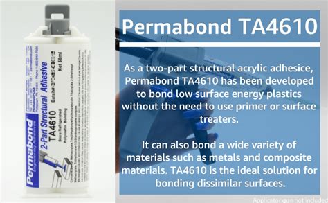 Permabond Ta4610 10 X 50ml Toughened Acrylic Adhesive Bonds