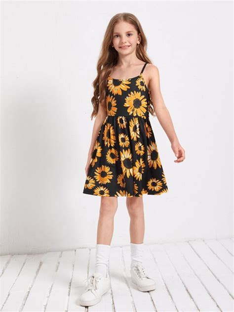 SHEIN Kids SUNSHNE Girls Floral Print Cami Dress | SHEIN USA