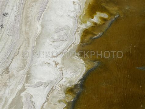 aerial view The salinity and pollution of the Salton Sea visible on the ...