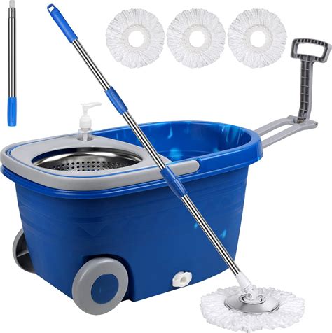 Mop And Bucket With Wringer Set 25QTStainless Steel Deluxe 360