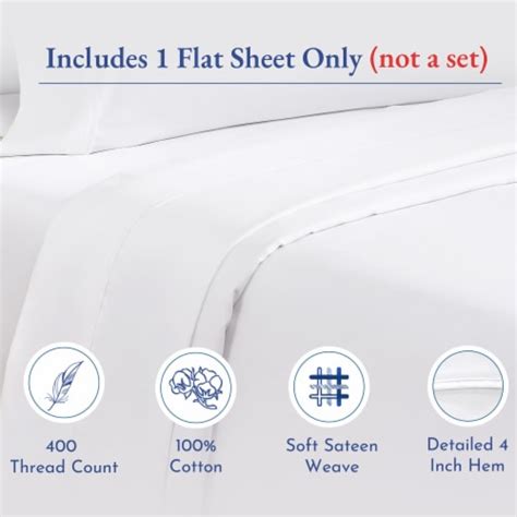 California Design Den Flat Sheet Only Soft 400 Thread Count 100