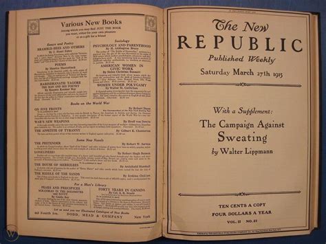 7 Noiembrie 1914 A Apărut Primul Număr Al Revistei The New Republic