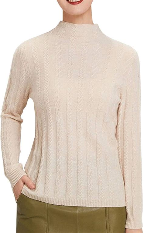 Valin V0088 Jersey De Cachemira Para Mujer Cuello Alto Manga Larga