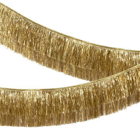 Gold Tinsel Fringe Garland Tinsel Garland Christmas Tinsel Gold Fringe