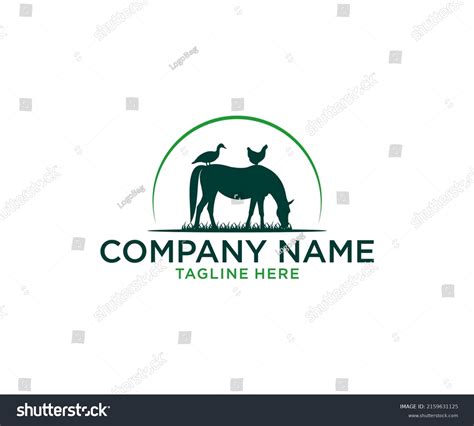 Horse Farm Logo Design Silhouette Illustration Stock Vector (Royalty ...