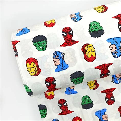 Superhero Fabric Cotton Fabric By The Yard 100 Cotton Textile Etsy